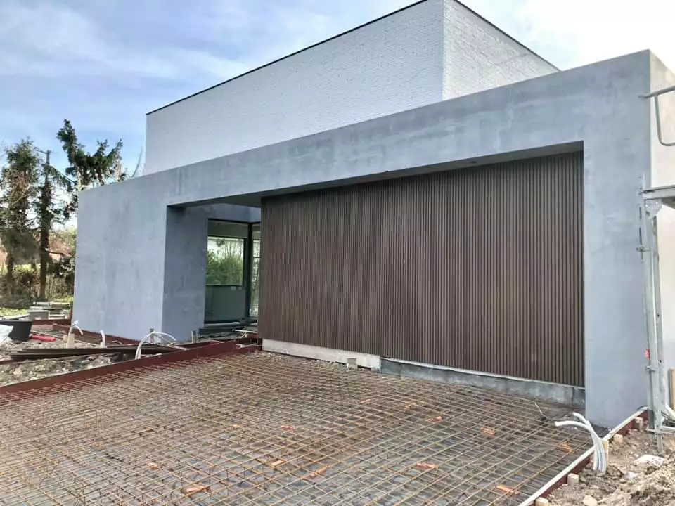 Composite wood invisible garage door