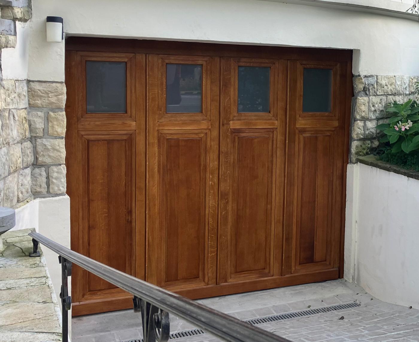 Rustic wood garage door