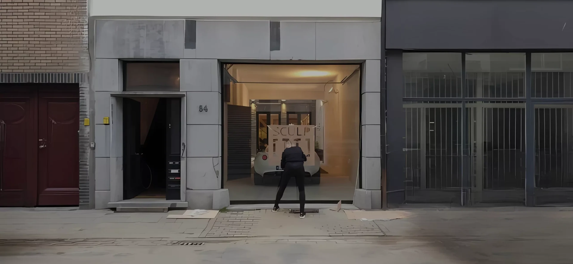 Glass garage door for Sculp IT Architects